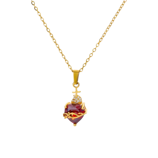 Herz Diamant Kreuzkette